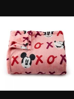 Mickey Mouse Pink Plush Throw Blanket